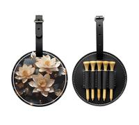 WZYCWB Sac de rangement pour tee de golf imprimé lotus doré bohème - Design portable avec boucle de suspension, Noir , Taille unique, Valise