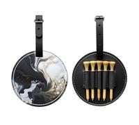 WZYCWB Sac de rangement pour tee de golf imprimé noir et blanc - Design portable avec boucle de suspension, Noir , Taille unique, Valise