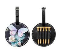 WZYCWB Sac de rangement pour tee de golf imprimé papillon blanc - Design portable avec boucle de suspension, Noir , Taille unique, Valise