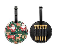 WZYCWB Sac de rangement pour tee de golf imprimé Père Noël et cerf de Noël - Design portable avec boucle de suspension, Noir , Taille unique, Valise