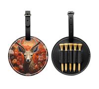 WZYCWB Sac de rangement pour tee de golf imprimé spécial antilope et fleurs - Design portable avec boucle de suspension, Noir , Taille unique, Valise