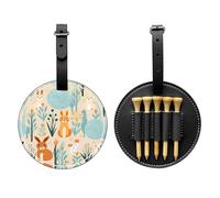 WZYCWB Sac de rangement pour tees de golf avec imprimé spécial de nombreux lapins - Design portable avec boucle de suspension, Noir , Taille unique, Valise