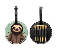 WZYCWB Sac de rangement pour tees de golf avec motif paresseux de dessin animé - Design portable avec boucle de suspension