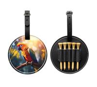 WZYCWB Sac de rangement pour tees de golf avec motif perroquet sur une branche - Design portable avec boucle de suspension