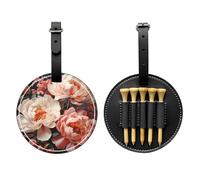 WZYCWB Sac de rangement pour tees de golf avec motif pivoines blanches brillantes - Design portable avec boucle de suspension, Noir , Taille unique, Valise