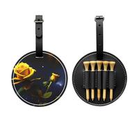 WZYCWB Sac de rangement pour tees de golf avec motif roses jaunes Nuit étoilée - Design portable avec boucle de suspension