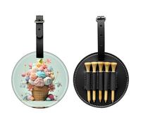 WZYCWB Sac de rangement pour tees de golf imprimé crème glacée - Design portable avec boucle de suspension