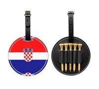 WZYCWB Sac de rangement pour tees de golf imprimé drapeau de la République de Croatie - Design portable avec boucle de suspension, Noir , Taille unique, Valise