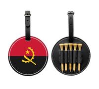 WZYCWB Sac de rangement pour tees de golf imprimé drapeau de l'Angola - Design portable avec boucle de suspension, Noir , Taille unique, Valise