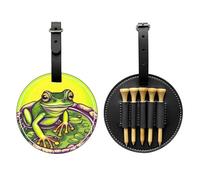 WZYCWB Sac de rangement pour tees de golf imprimé Grenouille dans un étang - Design portable avec boucle de suspension, Noir , Taille unique, Valise