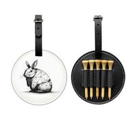 WZYCWB Sac de rangement pour tees de golf imprimé lapin - Design portable avec boucle de suspension, Noir , Taille unique, Valise