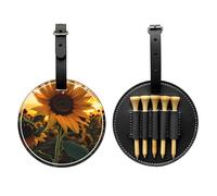 WZYCWB Sac de rangement pour tees de golf imprimé tournesol - Design portable avec boucle de suspension, Noir , Taille unique, Valise