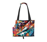 WZYCWB Sac de voyage léger à l'aquarelle étrange pour chats et sac à bandoulière respirant pour petit chien pour un transport facile