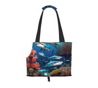 WZYCWB Sac de voyage léger en forme de requin sous-marin corail pour chats et sac à bandoulière respirant pour petit chien pour un transport facile