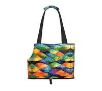 WZYCWB Sac de voyage léger en forme d'écailles de poisson arc-en-ciel pour chats et sac à bandoulière respirant pour petit chien pour un transport facile