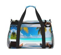 WZYCWB Sac de voyage portable chat et papillon Sac de week-end Sac de fitness Sac de yoga adapté pour le fitness et d'autres scénarios, Vacances aux Maldives, Taille unique