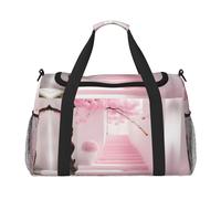 WZYCWB Sac de voyage portable en forme de requin sous-marin Corail Sac de week-end Sac de fitness Sac de yoga adapté pour le fitness et d'autres scénarios, Escalier Fleur de Cerisier Rose, Taille