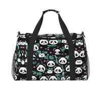 WZYCWB Sac de voyage portable en forme de requin sous-marin Corail Sac de week-end Sac de fitness Sac de yoga adapté pour le fitness et d'autres scénarios, Visage mignon de panda, Taille unique