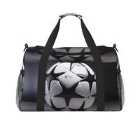 WZYCWB Sac de voyage portable girafe mère et enfant Sac de week-end Sac de fitness Sac de yoga adapté pour le fitness et d'autres scénarios, Ballon de football noir et blanc, Taille unique