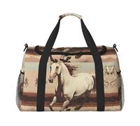 WZYCWB Sac de voyage portable motif tournesols sous le rebord de la fenêtre Sac de week-end Sac de fitness Sac de yoga adapté pour le fitness et d'autres scénarios, Cheval blanc cabré, Taille unique