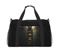 WZYCWB Sac de voyage portable pour fille avec chien avec fleurs Sac de week-end Sac de fitness Sac de yoga adapté pour le fitness et d'autres scénarios, Statue en bois, Taille unique