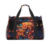 WZYCWB Sac de voyage portable pour fille avec chien avec fleurs Sac de week-end Sac de fitness Sac de yoga adapté pour le fitness et d'autres scénarios, Notes de musique colorées., Taille unique