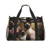 WZYCWB Sac de voyage portable pour le week-end, le fitness, le yoga, le fitness et d'autres scénarios, Chat siamois assis, Taille unique