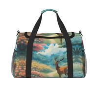 WZYCWB Sac de voyage portable pour le week-end, le fitness, le yoga, le fitness et d'autres scénarios Rose, Cerf de dessin animé., Taille unique