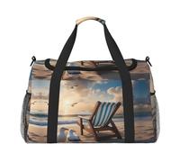 WZYCWB Sac de voyage portable pour le week-end, le fitness, le yoga, le fitness et d'autres scénarios Rose, Beau ciel bleu et mer, Taille unique