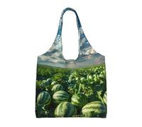 WZYCWB Sac en toile à bandoulière simple imprimé sur le champ de pastèque, sac d'épicerie, sac en toile pour usage quotidien