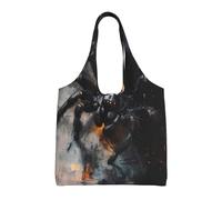 WZYCWB Sac en toile à bandoulière unique imprimé araignée noire, sac en toile tendance, adapté pour les voyages quotidiens et le magasinage