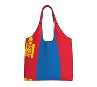 WZYCWB Sac en toile à bandoulière unique imprimé drapeau mongol, sac en toile tendance, adapté pour les voyages quotidiens et le shopping, noir, taille unique