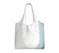 WZYCWB Sac en toile bleu et blanc imprimé à une seule épaule, sac en toile tendance, adapté pour les voyages quotidiens et le magasinage