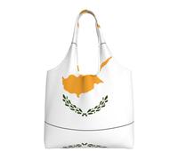 WZYCWB Sac en toile imprimé drapeau de Chypre à une seule épaule, sac en toile tendance, adapté pour les voyages quotidiens et le shopping, noir, taille unique