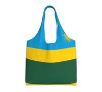 WZYCWB Sac en toile imprimé drapeau du Rwanda à une seule épaule, sac en toile tendance, adapté pour les voyages quotidiens et le shopping