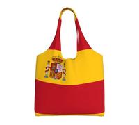 WZYCWB Sac en toile imprimé drapeau espagnol à une seule épaule, sac en toile tendance, adapté pour les voyages quotidiens et le shopping