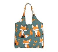 WZYCWB Sac en toile imprimé renard jaune, sac en toile tendance, adapté pour les voyages quotidiens et le shopping