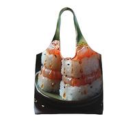 WZYCWB Sac en toile imprimé saumon frais Sushi à une seule épaule, sac d'épicerie, sac en toile à usage quotidien