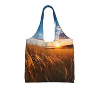 WZYCWB Sac en toile imprimé vague de blé à une seule épaule, sac d'épicerie, sac en toile pour usage quotidien
