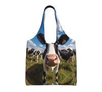 WZYCWB Sac en toile robuste imprimé vaches, sac de courses, sac à provisions pour usage quotidien