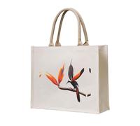 WZYCWB Sac fourre-tout coloré en toile tridimensionnelle imprimé oiseau de paradis adapté pour les voyages, le travail, le fitness, le camping et la plage