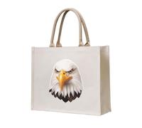 WZYCWB Sac fourre-tout en toile tridimensionnelle imprimé aigle chauve stern adapté pour les voyages, le travail, le fitness, le camping et la plage
