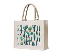 WZYCWB Sac fourre-tout en toile tridimensionnelle imprimé Cactus Community adapté pour les voyages, le travail, le fitness, le camping et la plage