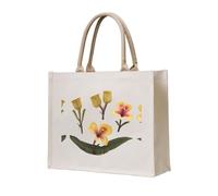 WZYCWB Sac fourre-tout en toile tridimensionnelle imprimé fleurs étranges adapté pour les voyages, le travail, le fitness, le camping et la plage
