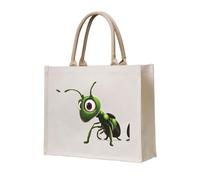 WZYCWB Sac fourre-tout en toile tridimensionnelle imprimé fourmi verte adapté pour les voyages, le travail, le fitness, le camping et la plage