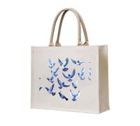 WZYCWB Sac fourre-tout en toile tridimensionnelle imprimé Pixel Pigeon Swarm adapté pour les voyages, le travail, le fitness, le camping et la plage