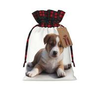 WZYCWB Sacs cadeaux de Noël avec cordon de serrage Motif chien mignon Papa 21 x 30 cm