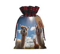 WZYCWB Sacs cadeaux de Noël en alpaga pour décorations de fête de Noël, 21 x 30 cm, sacs cadeaux en toile de jute avec cordon de serrage