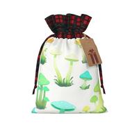 WZYCWB Sacs cadeaux de Noël en forme de champignons fluo pour décorations de fête de Noël, 21 x 30 cm, sacs cadeaux en toile de jute avec cordon de serrage