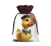WZYCWB Sacs cadeaux de Noël en forme de chapeau de canard jaune pour décorations de fête de Noël, 21 x 30 cm, sacs cadeaux en toile de jute avec cordon de serrage